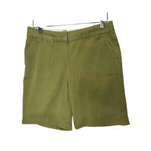 J.Crew Weathered Olive Green Utility Chino Shorts Classic Twill Size 2